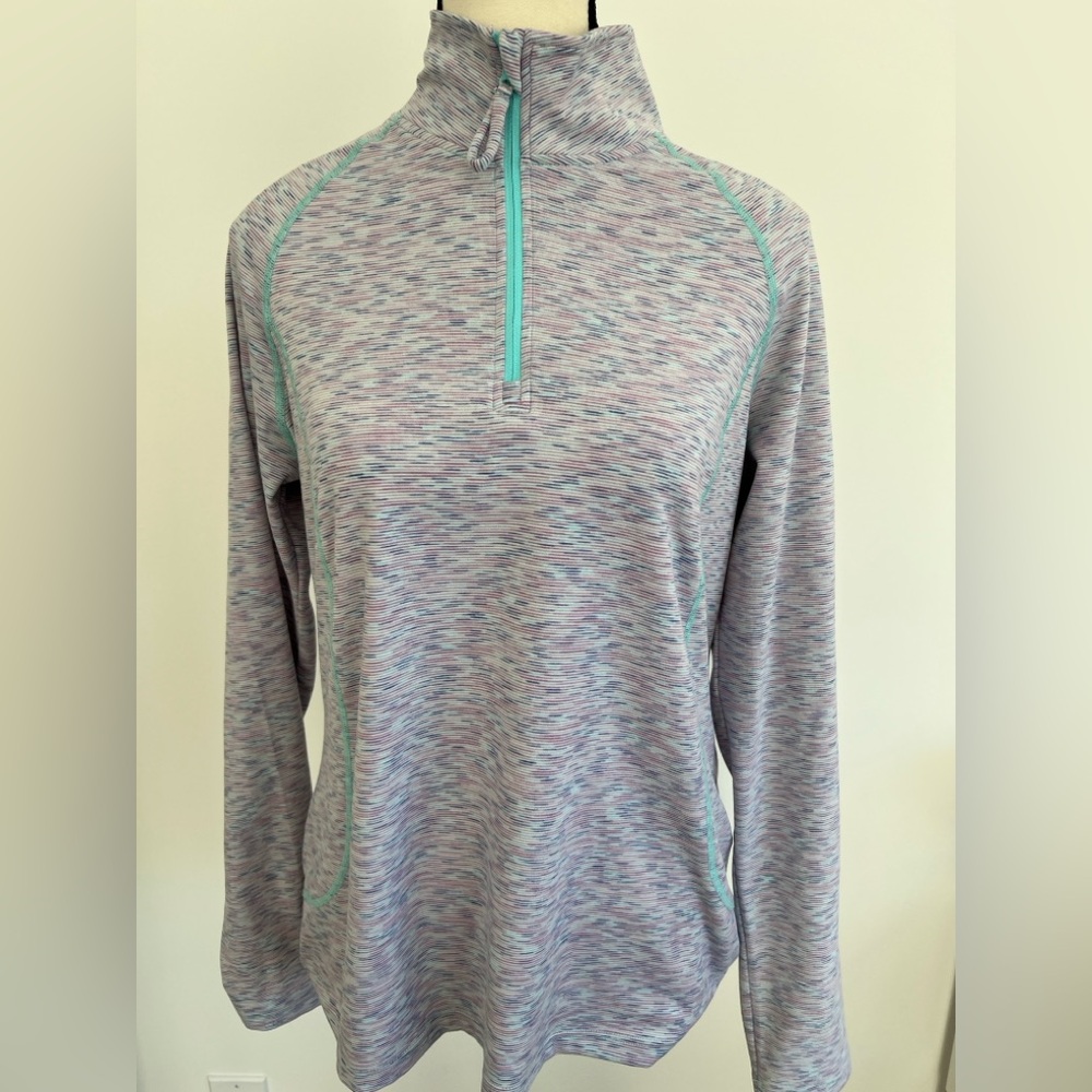 Mountain Warehouse Women's Size 10 Multi-coloured Striped Quarter Zip.
